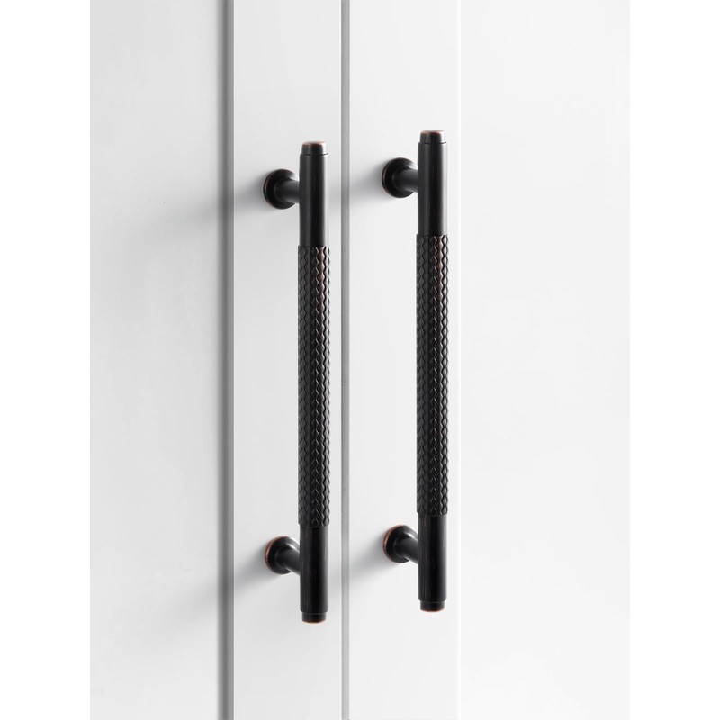 SORWDUERM 5 Pack Oil Rubbed Bronze Knurled Cabinet Knobs 2
