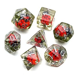 Adorable Polyhedral Dice Set for Dungeons & Dragons DND (Ladybug)