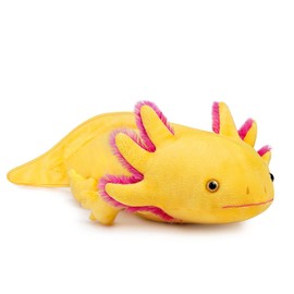 ZHONGXIN MADE Simulation Axolotl Plush Toy-20 Soft Realistic Yellow Axolotl Fish Lizard Creepy Stuffed Animals Cute Yellow Reptilian Toys Real Plushie Toy, Unique Plush Gift Collection for Kids