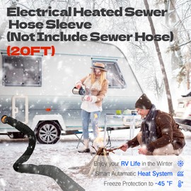 REHOSEUP 20FT Sewer Hose with Heated Sleeve,Black Rv Sewer Hose kit ，Sewer Hose for Rv Camper/Rv Accessories (20FT Sleeve)