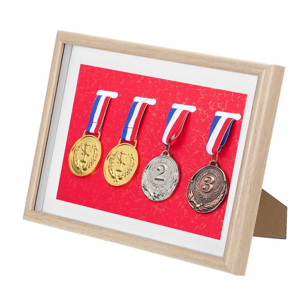 PATIKIL Medal Display Case, 4 Medal Display Frame Medal Shadow