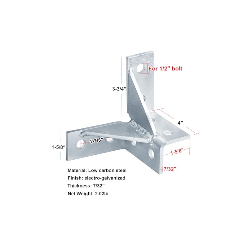 heneng 2 Pcs Wing Shaped Fitting for 1-5/8" Strut Channel,