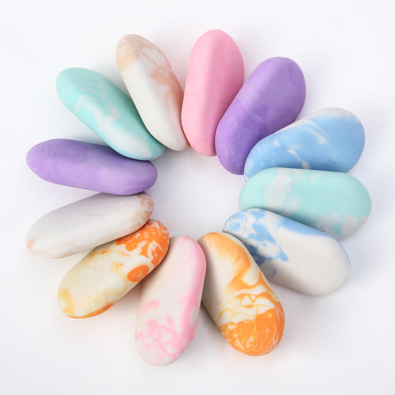 Mr. Pen- Erasers, 12 Pack, Pastel Colors, Marble Pencil Eraser,