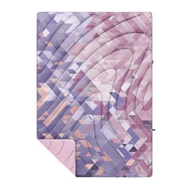 Rumpl Original Puffy Blanket - Warm Puffy Camping Blanket, 100% Recycled Polyester Insulation, Lightweight, Packable, Water-Resistant, Outdoor Puffer Blanket, 52"x75", Geo Rose