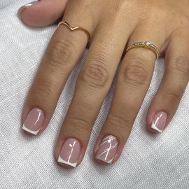 ewku Fake Nails with Nail Glue Gifts for Women Girls