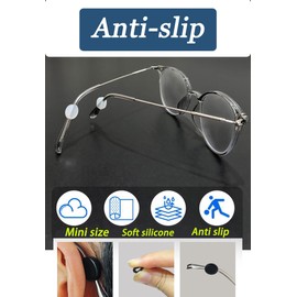 OPUGIT Silicone Eyeglasses Temple Grips Retainer, 2021 Upgraded Mini Round Eyewear Retainer, Anti-Slip Glasses Retainers, Frame Grips for Spectacle, Sunglasses, Glasses, Eyewear, 10 Pairs,Black