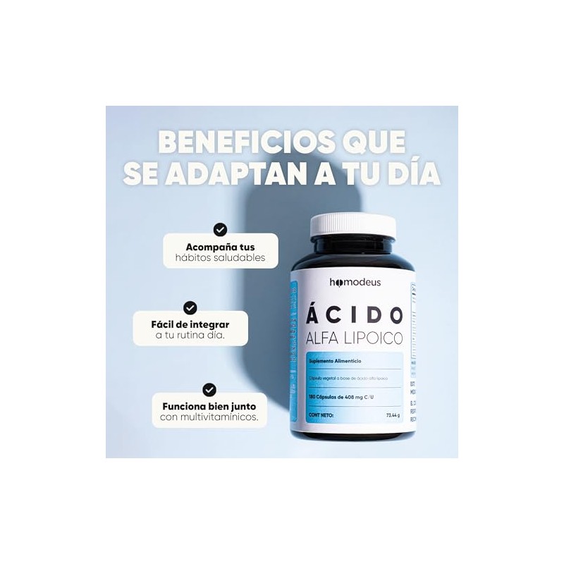 Ácido Alfa Lipoico 700mg Cápsulas Veganas con Cúrcuma 180 Cápsulas