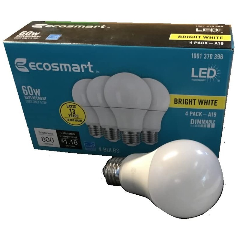 Led technology EcoSmart 60W Equivalent Bright White A19, Dimmable LED