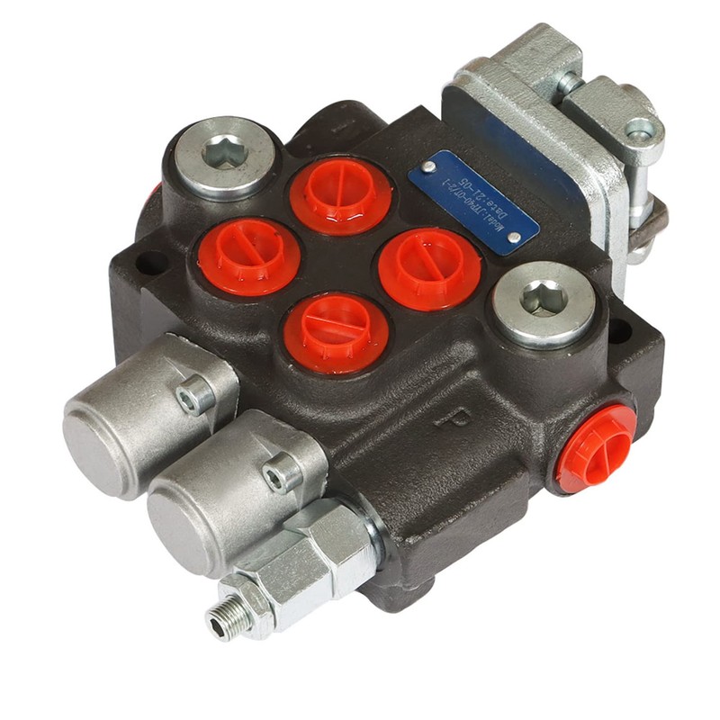 TINVHY 2 Spool Adjustable Hydraulic Directional Joystick Control Valve Monoblock