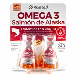 Solanum Omega 3 Solanum Pharma con Salmón de Alaska y Vitamina E 240 Cápsulas