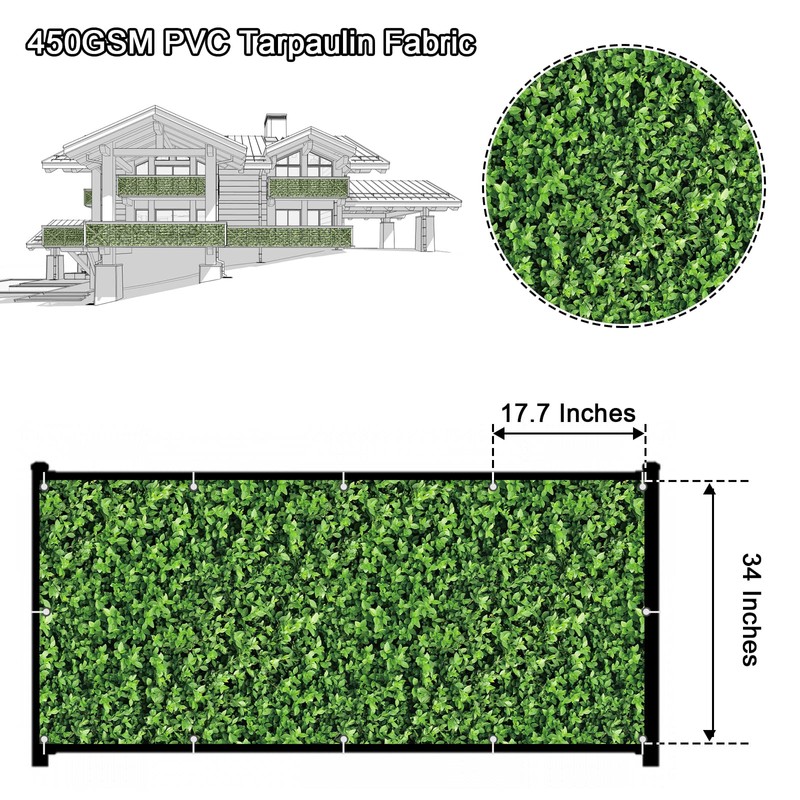 Naimorui PVC Balcony Privacy Screen Decorative Balcony Cover with Nylon