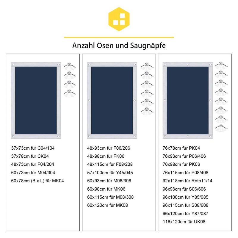 Eurohome 100% Blackout Skylight Roller Blind, No Drilling, Sun Protection,