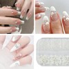 Azushwer 4 Boxes Nail Art Rhinestones, Nail Charms, Pearl Crystals
