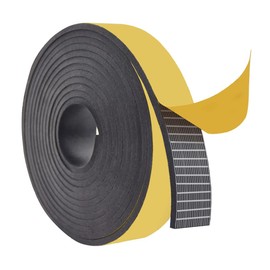 DOBTIM Self Adhesive Rubber Strips 1/8 (.125)" Thick X 1" Wide X 10'Long, Solid Neoprene Rubber Roll with Stick Backing,Perfect for Pads, Gasket, DIY Projects