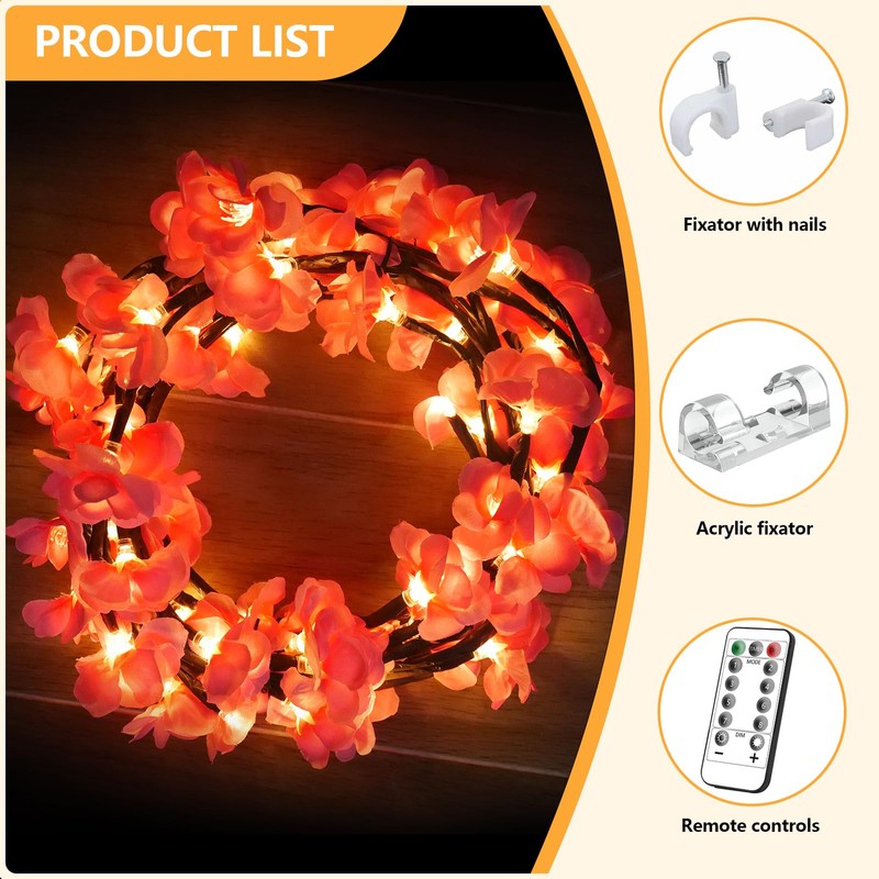 Cherry Enchanted Willow Vine Lights, Cherry Blossom LED Tree Branch