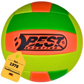 BEST SPORTING Volleyball Size 5 I Leisure Volleyball in Green/Orange/Yellow I Robust and Durable Volleyball I Ideal for Outdoor & Indoor Games