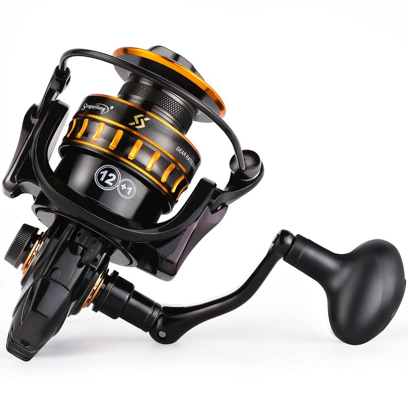 Sougayilang Spinning Reel, Lightweight Reels 12+1 Stainless BB Ultra Smooth