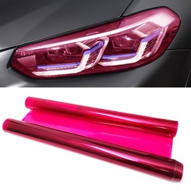 Hirificing Tint Film for Taillight Headlight Fog Light, 12×48 Inches Vinyl Self-Adhesive Car Tail Light Tape, Brake Light Headlight Cover Protection Film Color Shiny Chameleon Sticker (Pink)