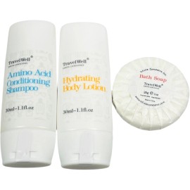 TravelWell Conditioning Shampoo / Hydrating Body Lotion / Soap - Travel Pack
