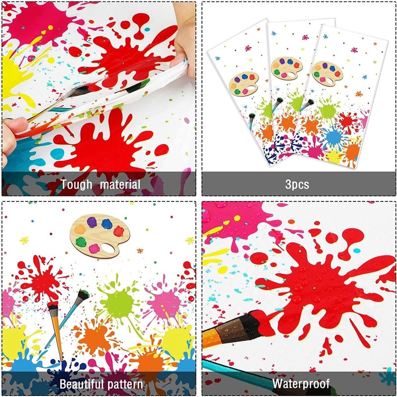 gisgfim 3 Pcs Art Party Decorations Art Paint Party Tablecloth