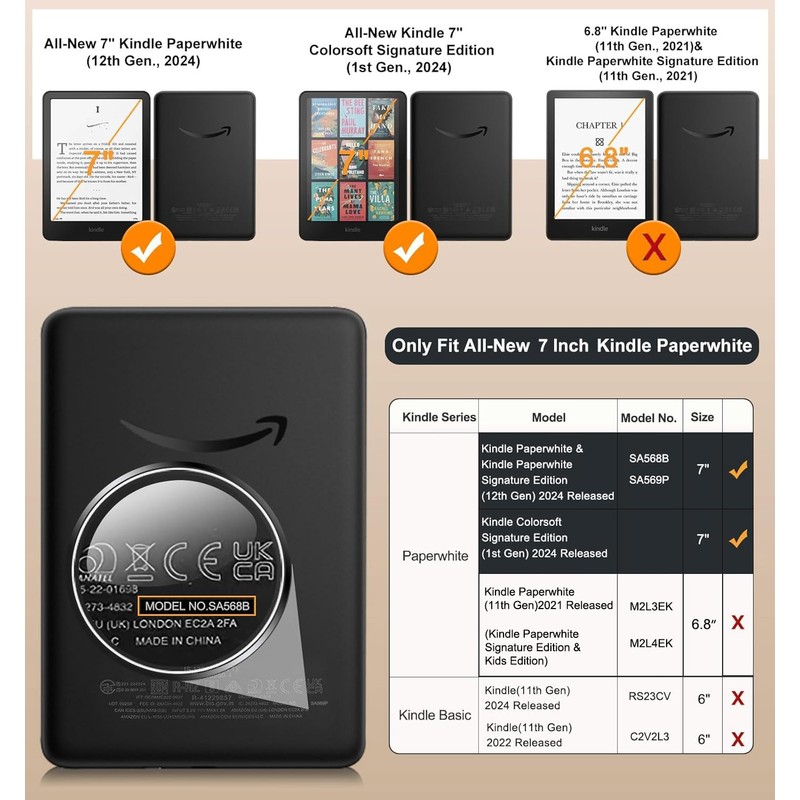 THRAU Case with Hand Strap for 7" Kindle Paperwhite 12th