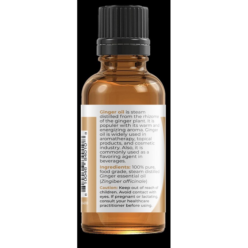 Viva Doria Pure Ginger Essential Oil, Food Grade 0.5 Fl