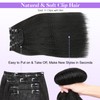 HANNE Kinky Straight Clip ins Hair Extensions Natural Black Full