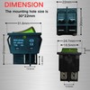 30A 250V KCD4 Rocker Switch DPST 4 Pin Green Lighted