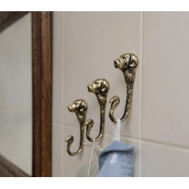TUTURA LUTSS Labrador Dog Brass Wall Hook – Handmade Solid Brass Coat Hook – Decorative Pet-Themed Wall Mount for Towels, Bags, Leashes