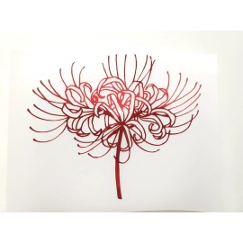 Japanese Spider Lily Anime Flower Holographic Red Sticker Vinyl Decal Waterproof