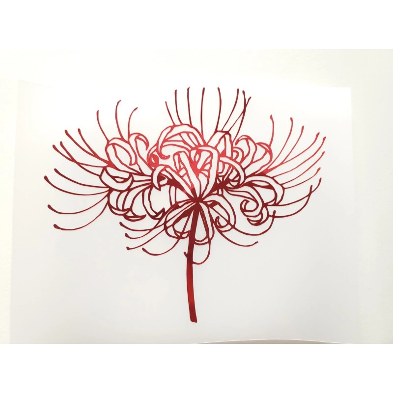 Japanese Spider Lily Anime Flower Holographic Red Sticker Vinyl Decal