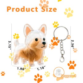 hhdatc Pet Hair Keepsake Keychain Memorial Charm with Transparent Bottle for Collecting Dog or Cat Fur Portable Pet Hair Storage Capsule for Pet Lovers(Corgi)