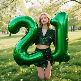 40 Inch Green Number 12 Digital Balloon,Jumbo Mylar Foil Helium Balloon for 12 Balloons for Birthday Party,Wedding Anniversary Party Decorations