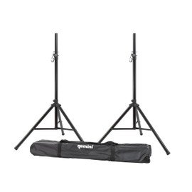Gemini Sound ST-Pack Heavy Duty Professional Audio Universal DJ Fold-Out Telescoping Tripod Steel Speaker Stands (Set of 2), Up to 80" Inches Tall, 200lb Weight Capacity with Carry Bag Included,Black