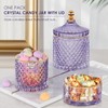 ALAMHI 3 Pack Qtip Holder Apothecary Jars with Lids Purple