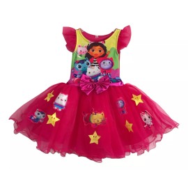 Tuybb Disfraz Vestido Casa De Gaby Gabby Dollhouse Bebe Niña Navidad Fiesta Tul