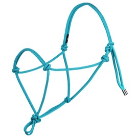Harrison Howard Rope Halter for Horses Super Sturdy Horse Rope Training Halter with 2 Knot 1/4" Stiff Halter Cord Foal Turquoise