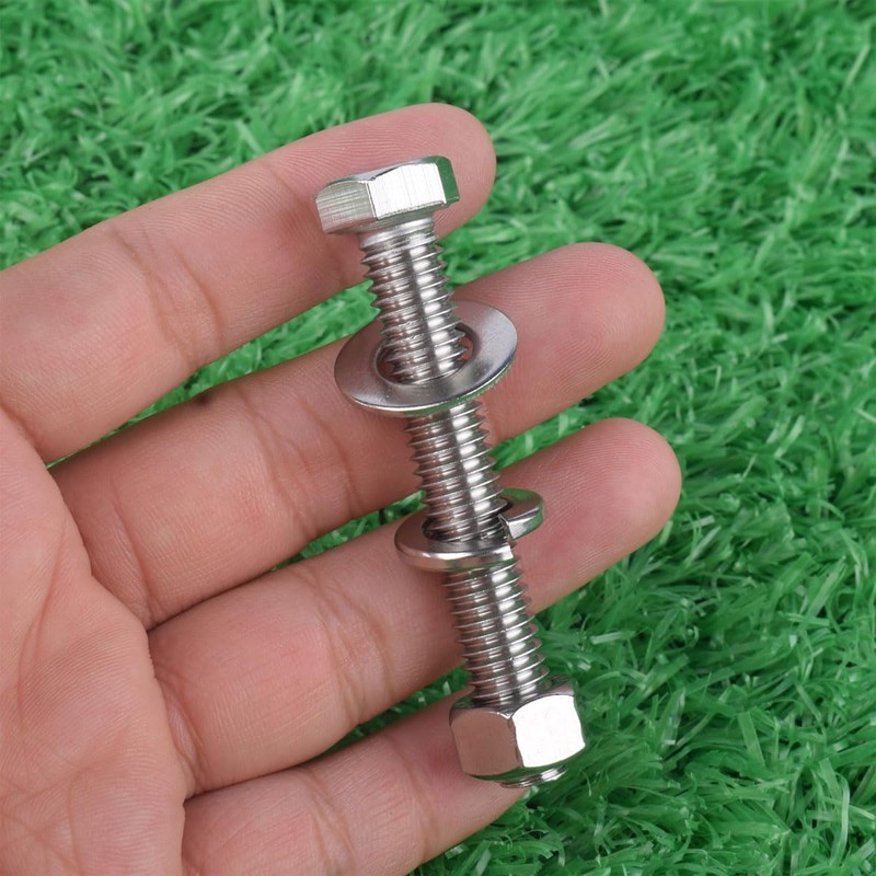 KOSJETHAS 6 Sets 3/8-16 x 2 Stainless Steel Hex Head