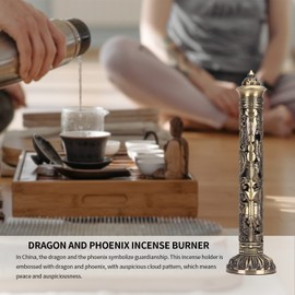 Gugxiom Dragon Incense Holder, Retro Incense Sticks Holder with Small Incense Stick and 3 Incense Sockets of Different Diameters, Incense Stick for Tea Room