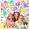 33PCS Easter Decorations Set, Happy Easter Banner, Pom Poms, Egg