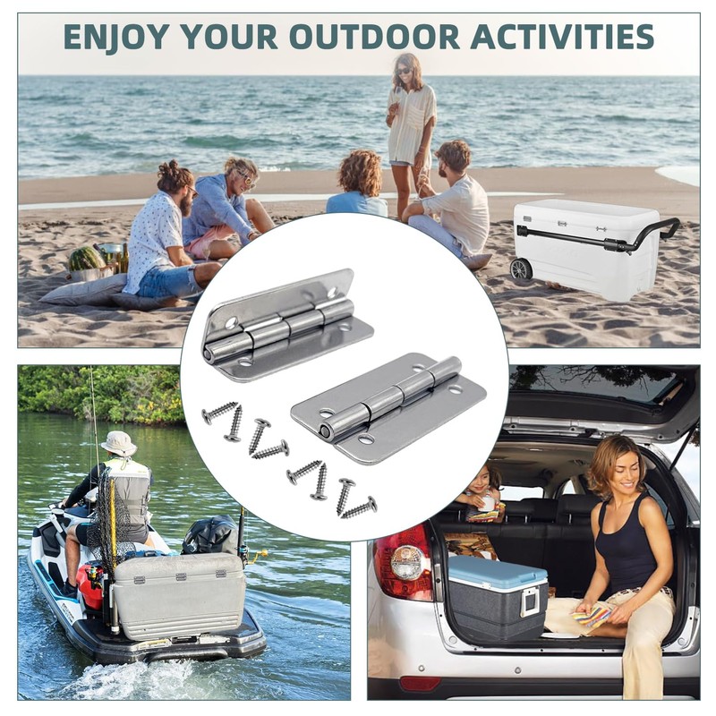 6-Pack 316 Stainless Steel Cooler Hinges & 24 Screws for