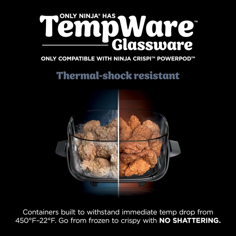 Ninja 6 Cup CleanCrisp Glass Container with Leak-Proof Storage lid,