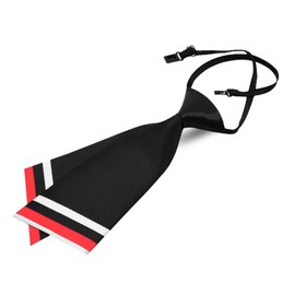 GHTIYLP Ties for Women Pre-tied Womens Tie Adjustable School Girl Tie Striped Tie for Women/Men Uniform Casual Work (Black)