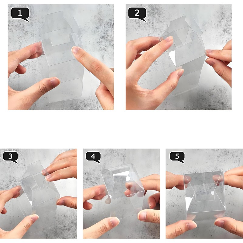 100 piezas Caja de regalo transparente con 2 rollos de