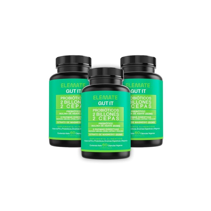 Gut Probiotic Suplemento Natural Probióticos Prebióticos Enzimas Digestivas Citrato Magnesio