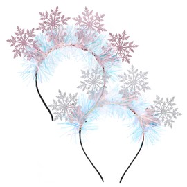 Healvian 2 Pcs Christmas Headband Christmas Hair Band Christmas Hair Clips Snowflake Hair Band Snowflake Headband Snowflake Hair Hoops Headbands Christmas Hats Head Band Felt Cloth