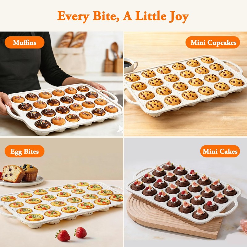 2 Pack Silicone Muffin Pans with Metal Reinforced Frame Regular