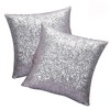 Sequins Pillow Case Silver Glitter Cushion Cover Square Throw Pillowcase