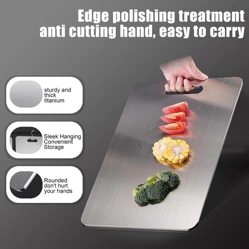 UUYYCLB Titanium Cutting Board - Dishwasher Safe, Double Sided Non-Slip