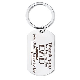 Step Dad Stepfather Gifts Keychain from Daughter Son Father's Day Gifts for Step Dads Stepdad Gifts for Christmas Birthday Gift for Bonus Dad Father in Law Adopted Dad Keychains